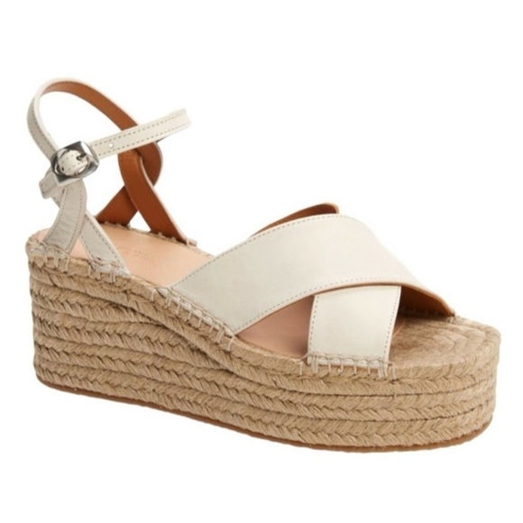 NEW IN BOX RAG & BONE Antique White Hera Wedge Sandals - Picture 1 of 2